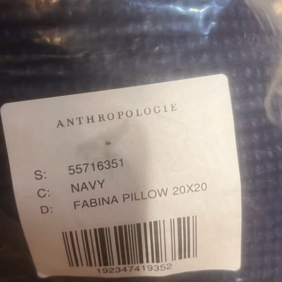 Set of 2 Anthropologie Tassled Fabina Accent Pillow in Navy - Picture 5 of 6